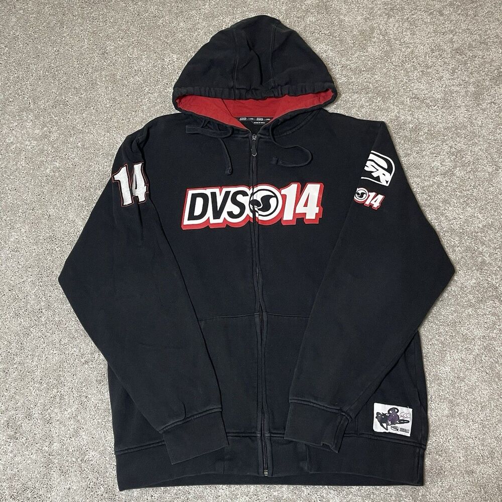 DVS Shoes Kevin Windham #14 Full Zip Hoodie Mens Size Large Motocross RARE